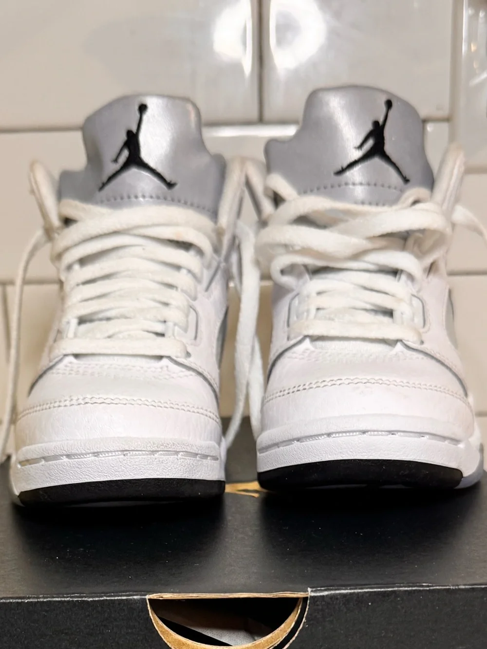 Jordan 5 Retro OG Kids White and Silver